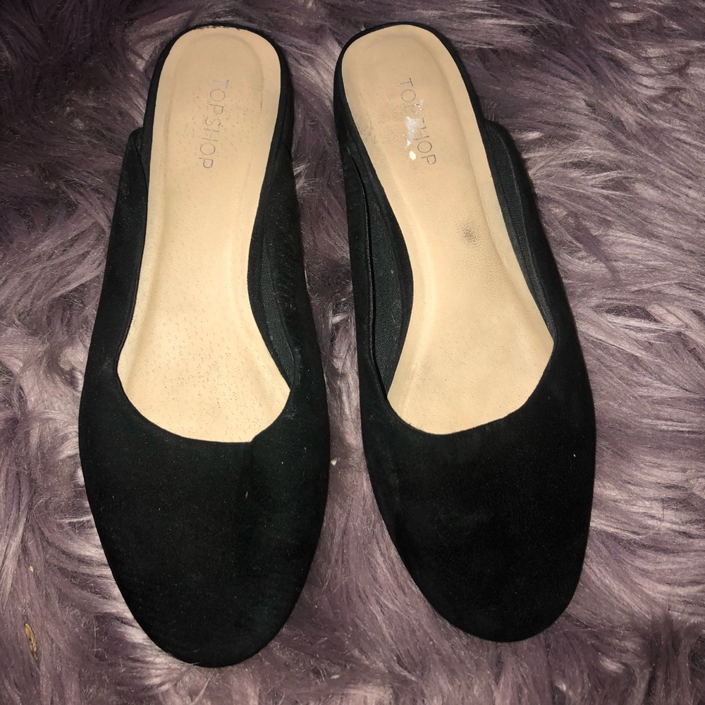 Topshop women black block heel slide on Mules